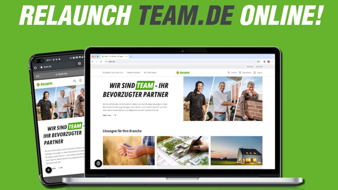 Neue team Website online – one team, one customer